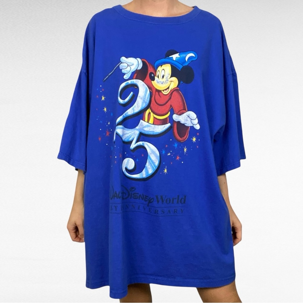 VINTAGE | 1990’s Mickey Inc Walt Disney World 25th Anniversary Blue T-Shirt